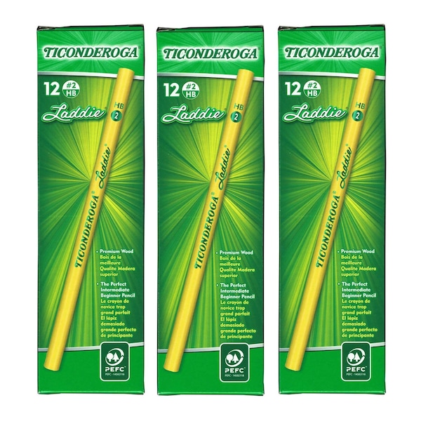 Ticonderoga Laddie Wood-Cased Pencils, No 2 HB Soft, Yellow, 72PK 13040 - main